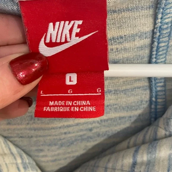 Nike‎ Blue Striped Hoodie L - Picture 4 of 5